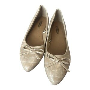 Seychelles Tan Textured Flats with Bow